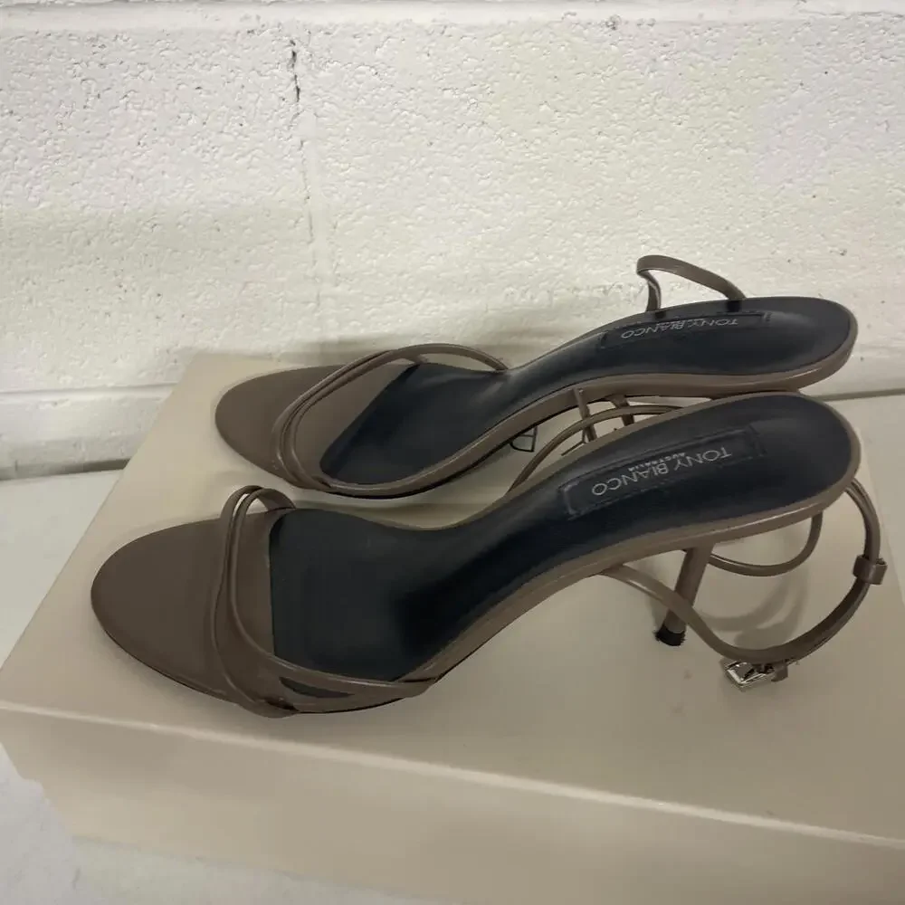 Tony Bianco Olive Metallic Strappy Heeled Sandals